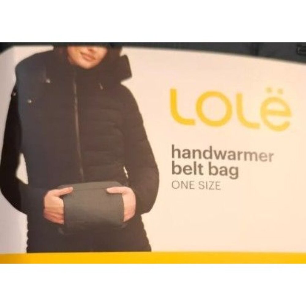 Lolë Unisex Black Crossbody Handwarmer Belt Bag Fanny Pack Faux Fur Adjustable - Picture 2 of 10